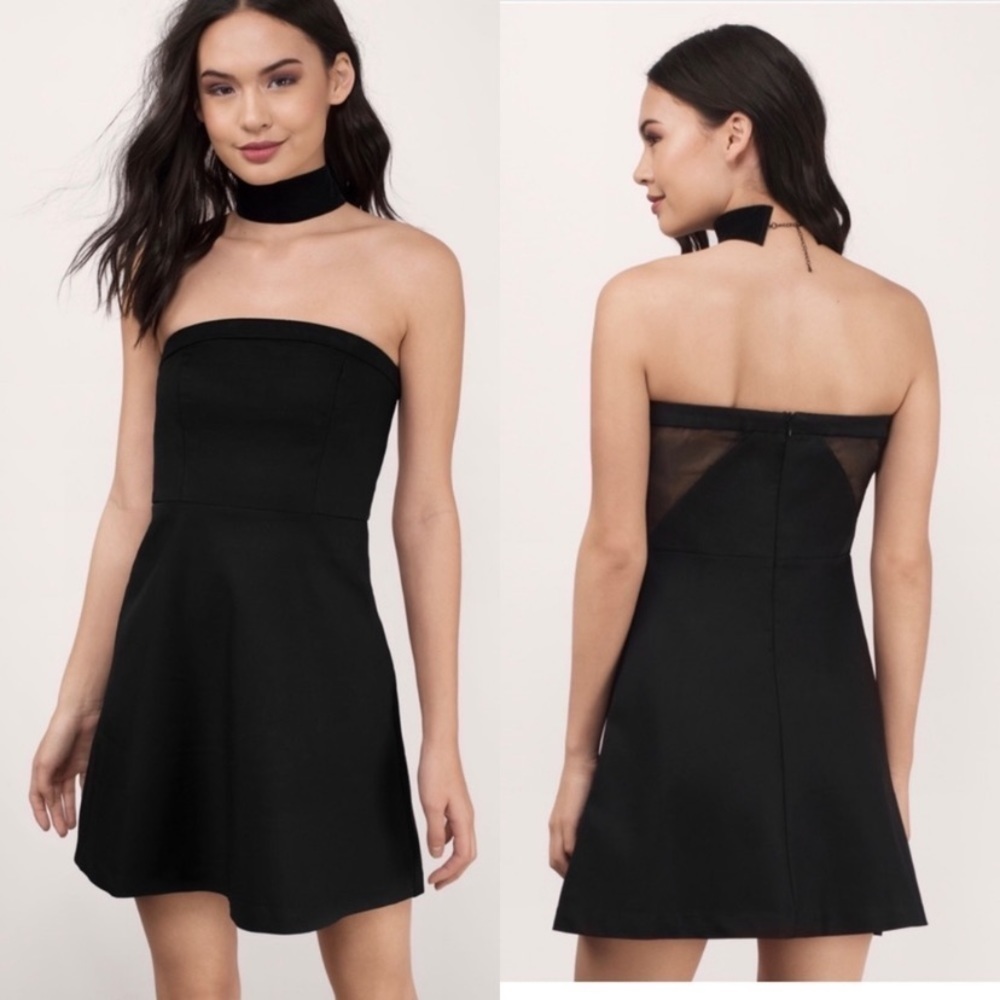 nwt Tobi black strapless Jillian skater dress